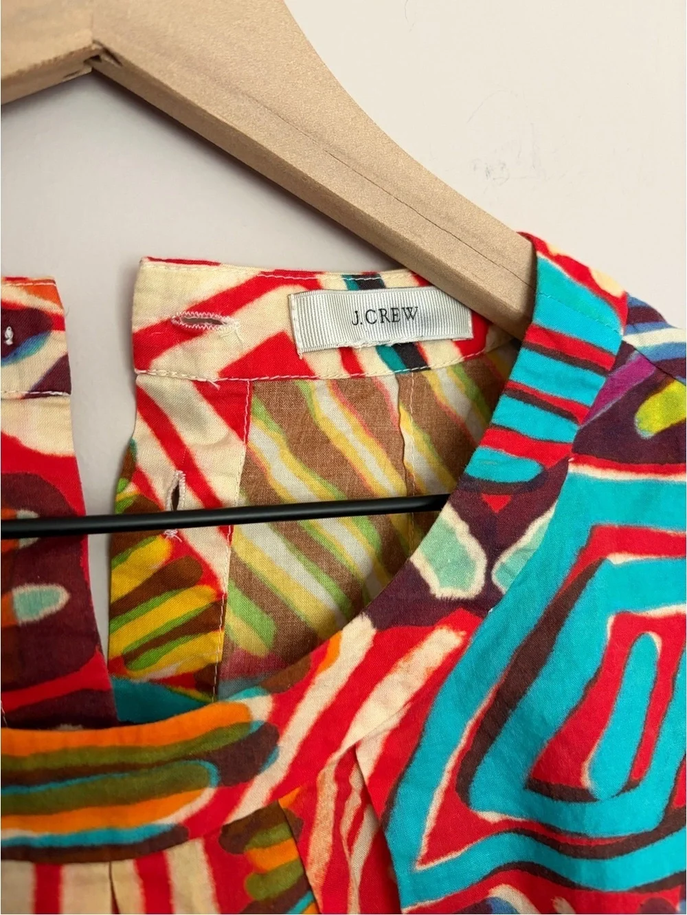 J. Crew Brushstroke Cropped Tee Geo Print
